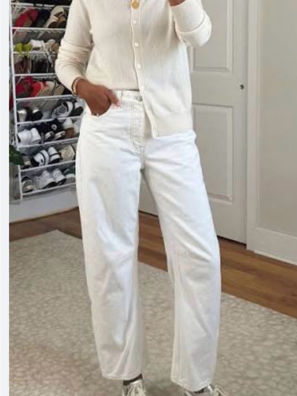 Madewell Darted Barrel Leg Jeans Off-White - Picture 4 of 7